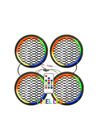 Pixel Ledli 16cm Hoparlör Kapak 4adet Poke Pk-5649