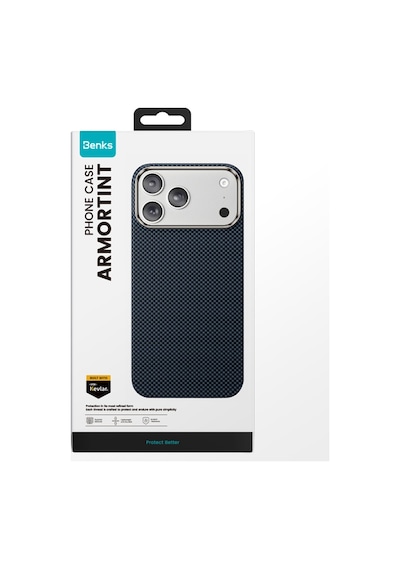 Apple Uyumlu iPhone 17 Pro Max Kılıf M-safe Özellikli Benks Yeni Seri Armortint Armorair Kevlar Kapak Mavi Mavi