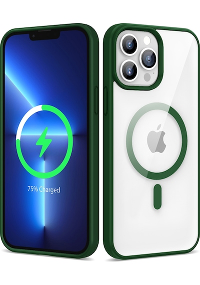 Apple Uyumlu iPhone 13 Pro Max Uyumlu Magsafe Wireless Şarj Özellikli Silikon Zore Ege Kılıf-koyu Yeşil Koyu Yeşil -