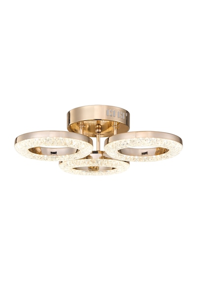 Oylum 3'lü Gold 24 Watt Kristalli Koridor Salon Led Plafonyer Avize Gold