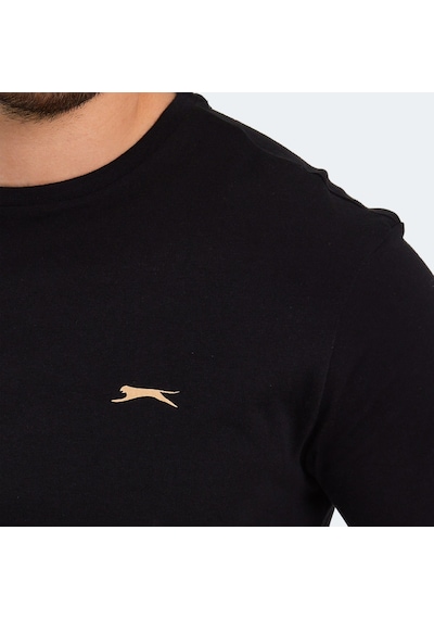 Slazenger PAINT I Erkek Baskılı Siyah Tişört