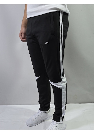 Jump Erkek Scuba Slim Fit Eşofman Altı Siyah/beyaz