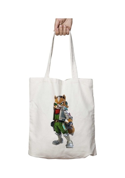 Art Hediye Star Fox Tilki İki Tarafı Kalıcı Baskılı Yıkanabilir Çanta Çok Renkli