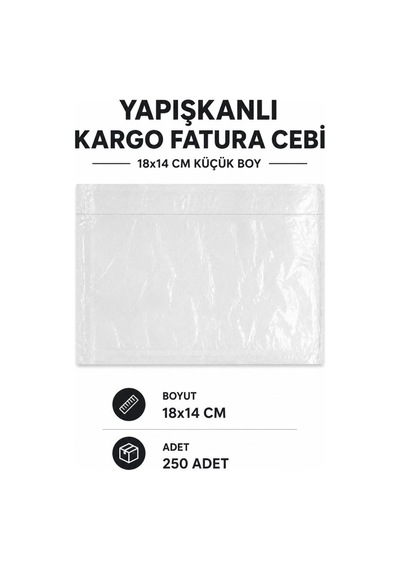 Northcity 18x14 Cm Küçük Boy Yapışkanlı Kargo Fatura Cebi 250 Adet