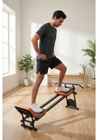 Yeni Nesil Çok Fonksiyonlu Ayarlanabilir Spor Bench Sehpası Direnç Lastikli, Katlanabilir Ve Teker
