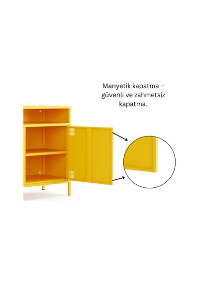 Pera Tv Ünitesi, Tv Dolabı,2 Kapaklı, Açık Raflı 100,50 X 40 X 79,50 Cm Ral 1018 Sarı Pera Tv Ünitesi, Tv Dolabı,2 Kapaklı, Açık Raflı 100,50 X 40 X 79,50 Cm Ral 1018 Sarı