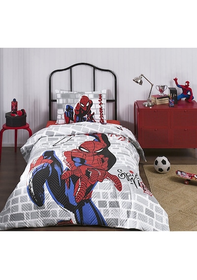 Özdilek  Spiderman Super Hero Tek Kişilik Disney Lisanslı Lastikli Fitted Çarşaf Kapitone Çocuk Nevre