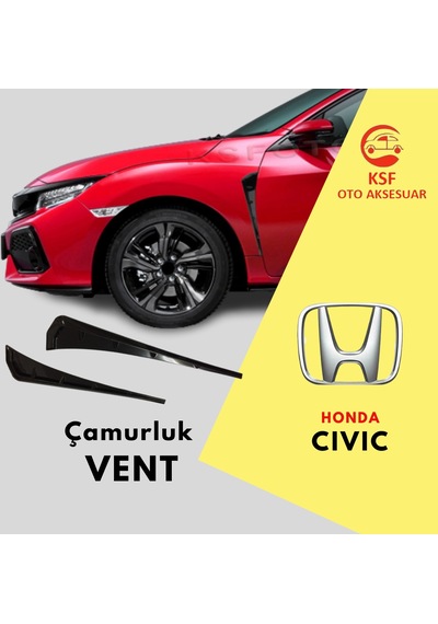 Honda Civic 2016-2020 Çamurluk Venti Fc5 Ve Fk7 Vent Piano Black