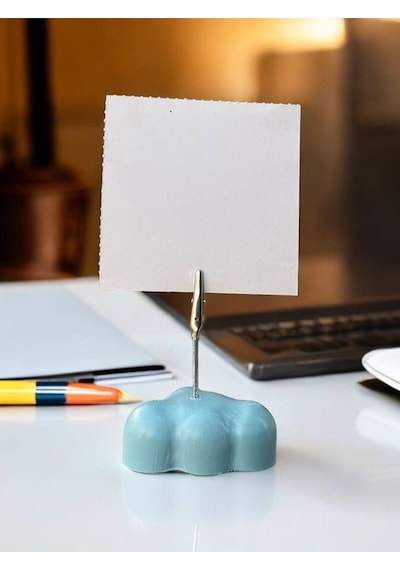Tatlı Mavi Bulut Temalı Fotoğraf Not Tutacak Hediyelik Ofis Masası Hediyelik Açık Mavi