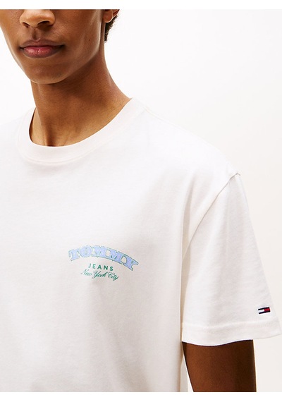 Tommy Jeans Erkek Tişört-dm0dm22318 Beyaz