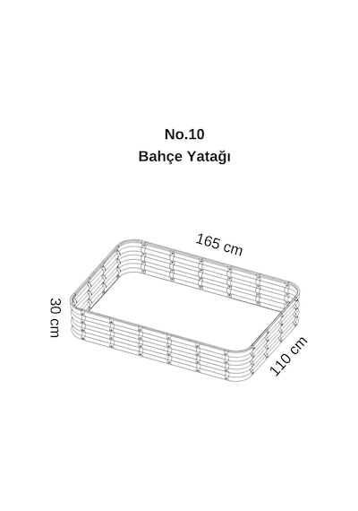 Modüler Yükseltilmiş Bahçe Sebze Yatağı No:10 165x110 Gri