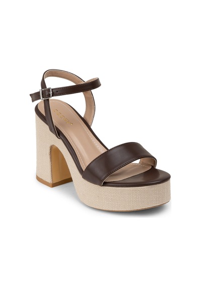 Deery Kahverengi Platform Topuk Kadın Sandalet - K1040zkhvm01 Kahverengi