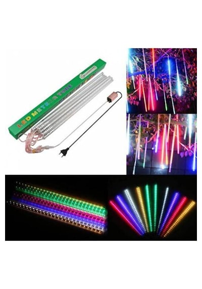 Meteor Yağmur Led Takımı-dekoratif Işık Akar Led Dış Mekan-10lu RGB