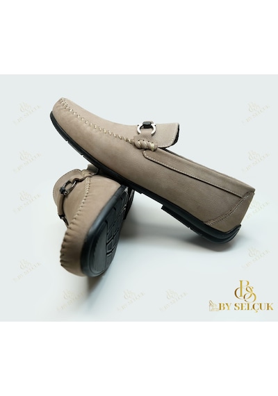 Loafer Nubuk Deri Ayakkabı Bej