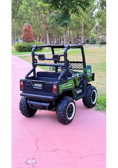 Utv X Alpha 24 Volt 4 Çekerli 800 Watt Akülü Araba Eva Teker Yeşil