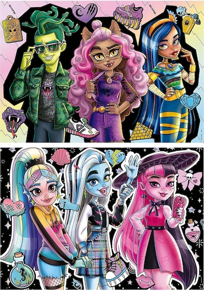 Educa 2x100 Parça Monster High Kız Çocuk Puzzle/yapboz - 6-8 Yaş 1 Adet