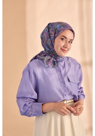 Silk Home Yaz Esintisi Eşarp 150002-02 Mavi, Mor, Erguvan, Yeşil