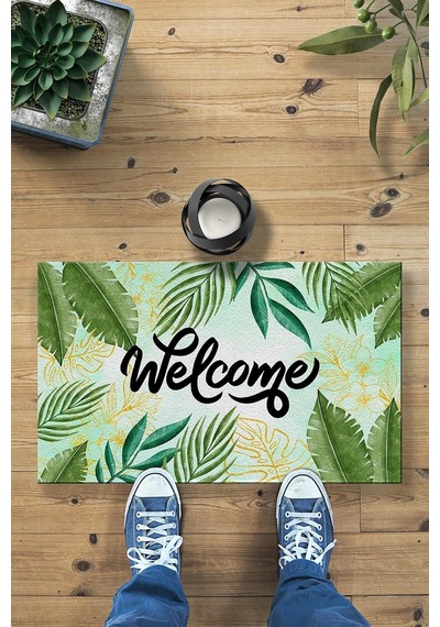 Welcome Palmiye Dekoratif Kapı Önü Paspası 45x70 Diğer