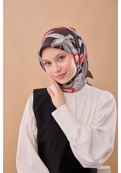 Silk Home Olinda İpek Eşarp 47003-01 Soluk Siyah, Kırmızı, Gri, Füme, Beyaz
