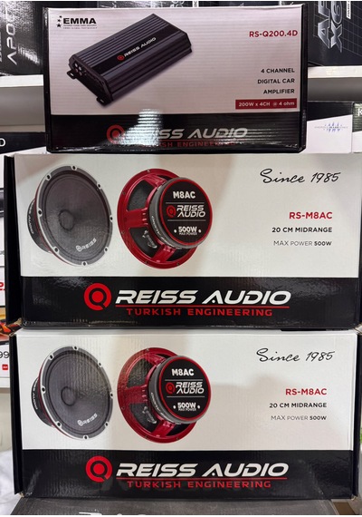 Rs-m8ac 20cm İki Takım Midrange 500wat 250rms 4 Kanallı 4x200rms Anfi