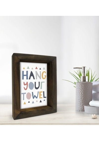 Bk Gift Banyo Dekoratif Doğal Masif Ahşap Çerçeve 15X20Cm-55
