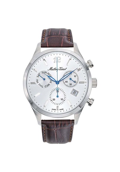 Mathey Tissot H411chals Swiss Made Fonksiyonlar Aktif Deri Kordon Safir Çizilmez Cam Kahverengi Erkek Kol Saati