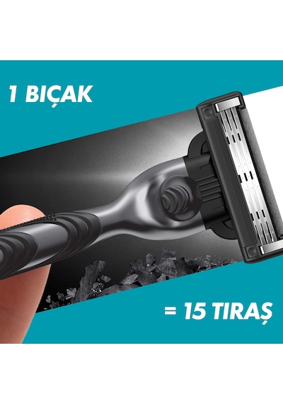 Gillette Mach 3 Charcoal Tıraş Makinesi + 6 Up Yedek Tıraş Bıçağı