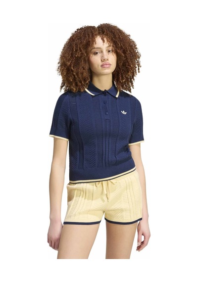 Kr7059-k Adidas Polo Sh Sleeves Kadın T-shirt Lacivert Kr7059-k