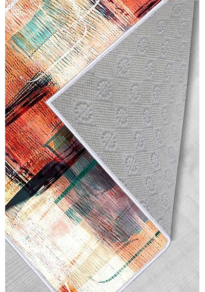 Rovigo Home Dijital Baskı Yıkanabilir Kaymaz Taban Salon Halısı Rvg0397 Kırmızı