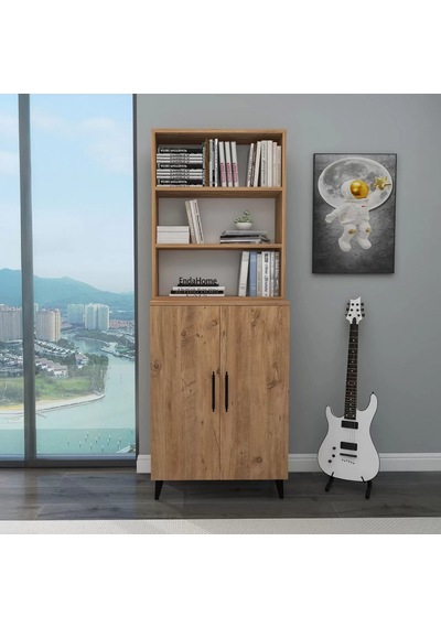 Reyo Home Oras 6 Raflı 2 Kapaklı Klasik Kitaplık Atlantik Çam