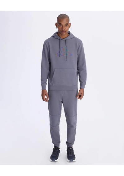 Kappa Logo Brian Hoodie Erkek Volkanik Gri Regular Hoodie Siyah