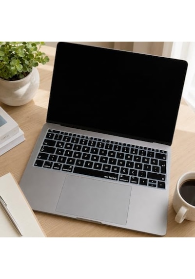Macbook Klavye Koruyucu A1534 A1708 Uyumlu Türkçe Q Baskılı Silikon Klavye Koruyucu Uk Enter Siyah