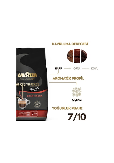 Lavazza Crema E Aroma, Espresso Barista Gran Crema Çekirdek Kahve 1 Kg 2'li Paket