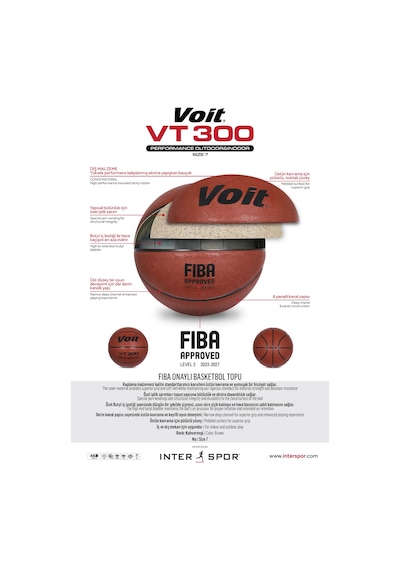 Voit Vt300 Fıba Onaylı Basketbol Topu N7