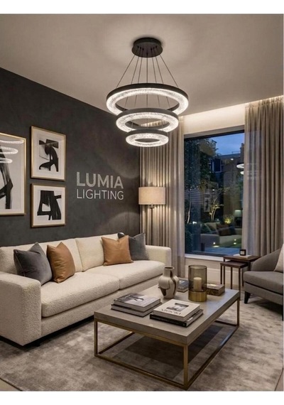 LumiaLighting Vera Model Siyah Kumandalı 3 Renk Modu Ledli Modern Salon Mutfak Çocuk Yatak Odası Led Avize