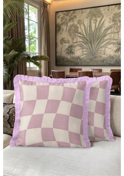 Ekose Geometrik Dalgalı Saçaklı Yastık Kılıfı - Retro Kare Pudra Krem Pembe Püsküllü Kırlent Kılıfı Serin Rota Aura Ekose Geometrik Dalgalı Saçaklı Yastık Kılıfı - Retro Kare Pudra Krem Pembe Püsküllü Kırlent Kılıfı Serin Rota Aura