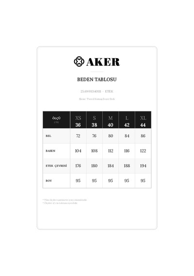 Aker Ekose Tweed Kumaş Evaze Etek Lacivert Lacivert
