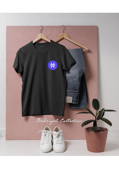 Oversize Stacks Stx Coin Cep Tasarımlı Unisex T-shirt Siyah
