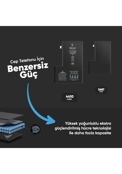 Apple Uyumlu iPhone 12 Pro Max Batarya 4410mAh Woyax Premium Batarya