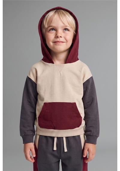Defacto %100 Pamuk Etiket Baskılı İnce Sweatshirt Kumaşı 2li Takım Erkek Bebek F9452a526wnar202 Antrasit-ar202