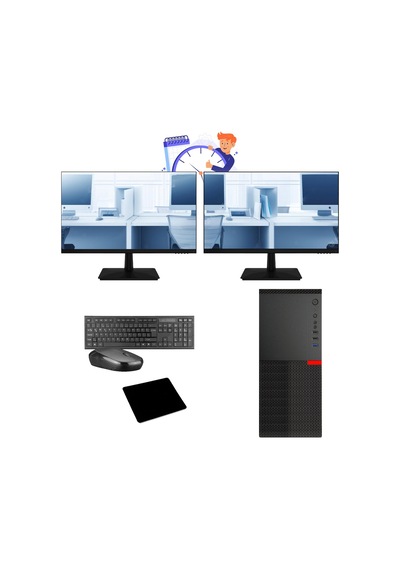Ramtech WorkForce OF710-353 i7-10700F 16 GB 500 GB HDD+128 GB SSD R5230 Dual Monitör 24"Dos Masaüstü Bilgisayar
