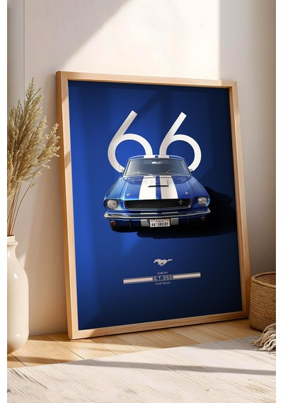 1966 Ford Mustang Shelby Gt350 Çerçeveli Tablo - Special Edition Car Poster