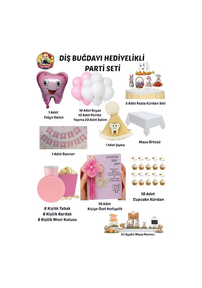 Diş Buğdayı Hediyelikli Parti Seti 8 Kişilik Diş Partisi Süsleri Kişiye Özel Diş Buğdayı Konsepti Diş Çıkarma Parti Malzemeleri Masa Süsleme Seti Balon Banner Ayaklı Pano Hediyelik Kürdan Pembe Diş Buğdayı Hediyelikli Parti Seti 8 Kişilik Diş Partisi Süsleri Kişiye Özel Diş Buğdayı Konsepti Diş Çıkarma Parti Malzemeleri Masa Süsleme Seti Balon Banner Ayaklı Pano Hediyelik Kürdan Pembe