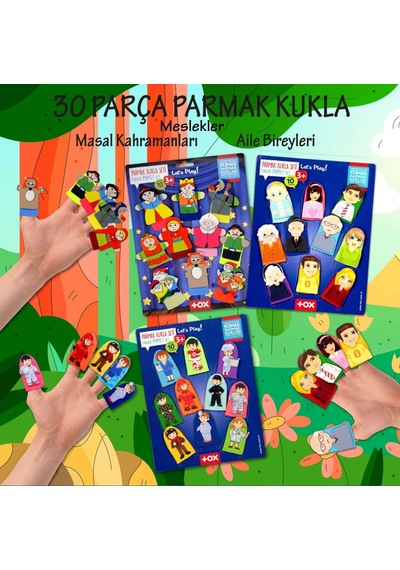 3 Set - 30 Parça Tox Masal Kahramanları. Meslekler ve Aile Bireyl