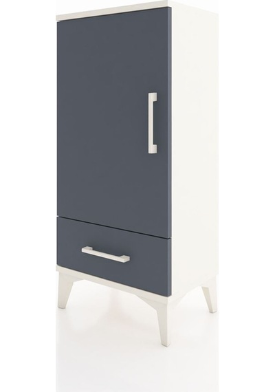 Arges Komodin 3 Raflı Tek Çekmeceli Tek Kapaklı 44x30x96 Aytaşı-antrasit Aytası