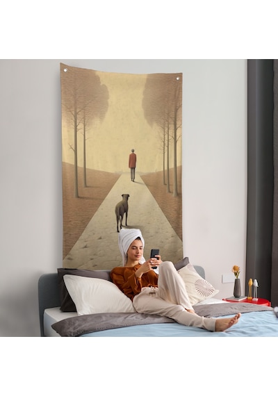 Hiçliğe Yürüyen Yalnız Adam Duvar Örtüsü-7520