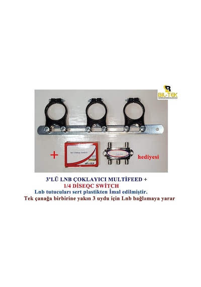 3' Lü Lnb Çoklayıcı Multifeed + 1/4 Diseqc Switch
