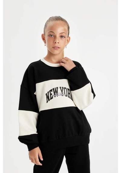 Defacto Kız Çocuk Siyah Oversize Geniş Kalıp Bisiklet Yaka Baskılı Sweatshirt D1105A824AUBK81 Siyah Defacto Kız Çocuk Siyah Oversize Geniş Kalıp Bisiklet Yaka Baskılı Sweatshirt D1105A824AUBK81 Siyah