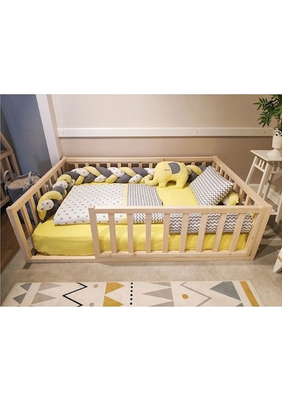 Trendy Montessori Doğal Bebek Ve Çocuk Karyolası 80 x 180