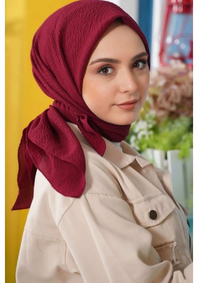 Melodi Scarf Kadın Tesettür Mio Caz Eşarp Hijab Bordo Bordo